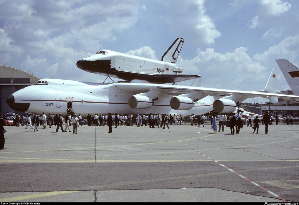 Antonov An 225 carrying Buran space shuttle. source:- img.planespotters.com
