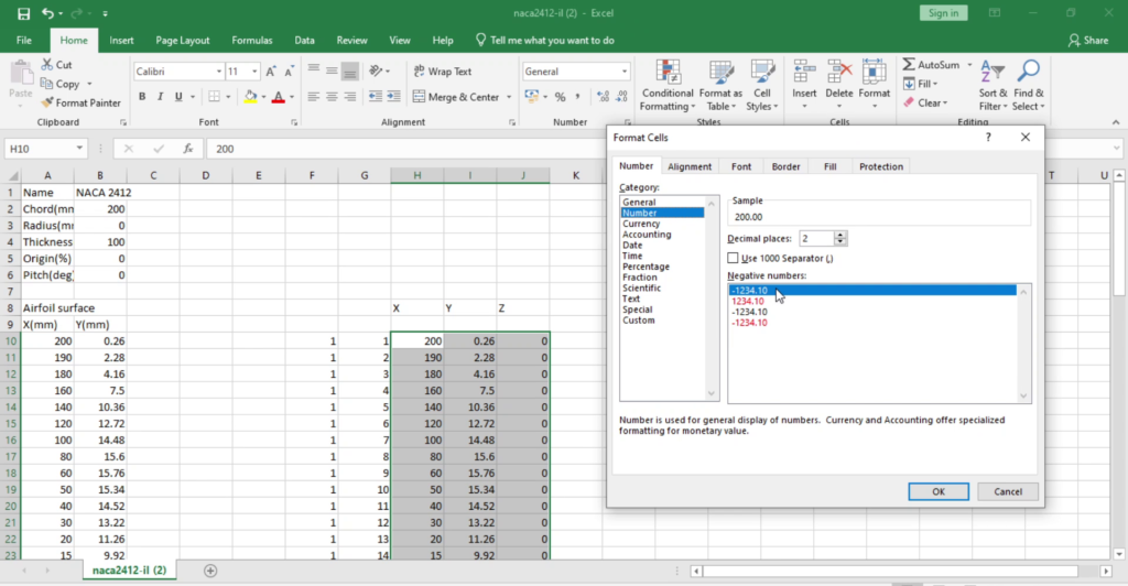 copy coordinates from MS excel to ANSYS