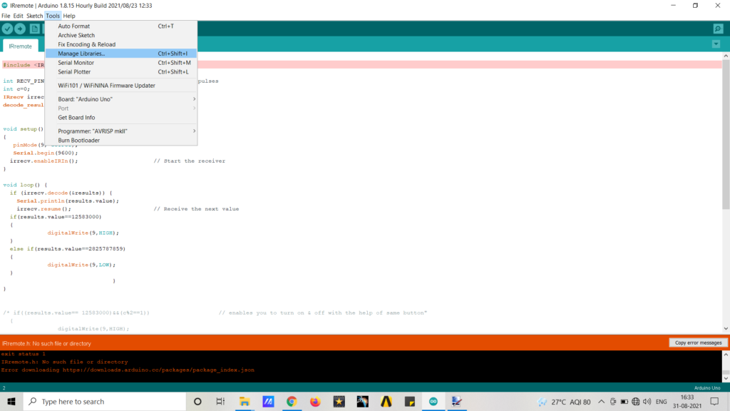install Arduino library